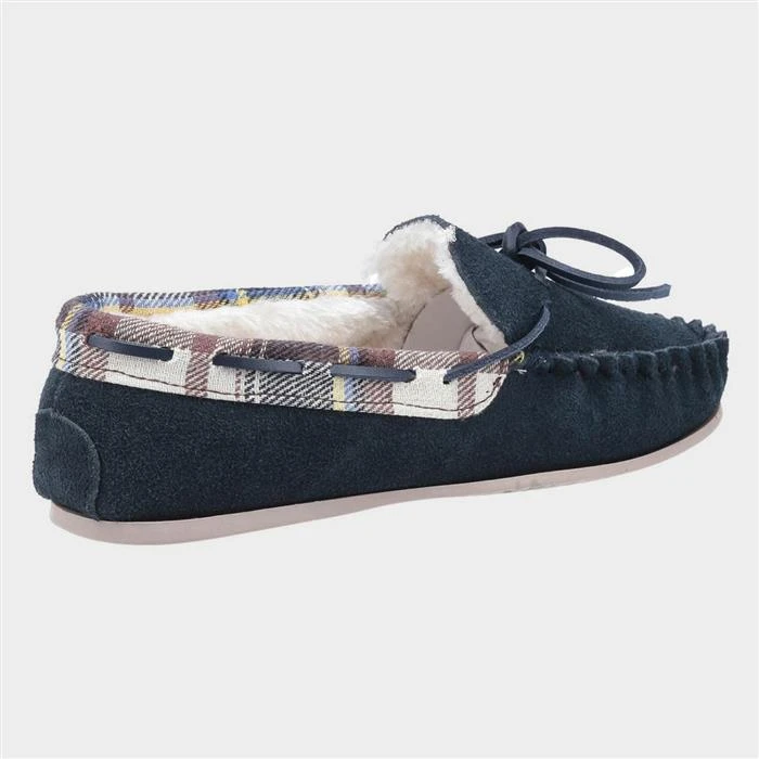Cotswold Kilkenny Womens Navy Moccasin Slipper - Image 2