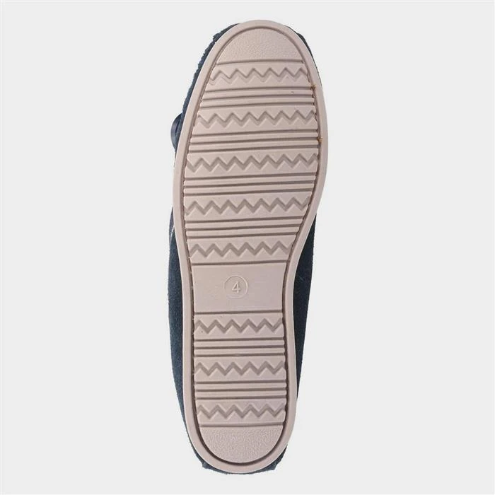 Cotswold Kilkenny Womens Navy Moccasin Slipper - Image 3