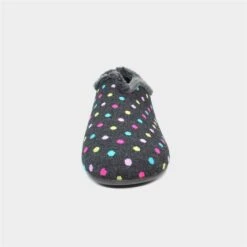 Lunar Lava Womens Black Spotty Slipper