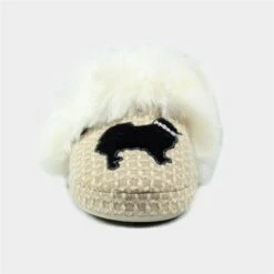 Lazy Dogz Cookie Womens Beige Faux Fur Slipper