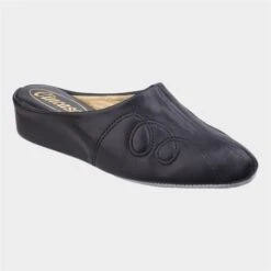 Cincasa Mahon Womens Black Leather Slipper
