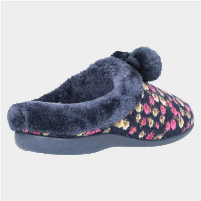 Mirak Chabilis Womens Navy Flower Print Slipper - Image 2