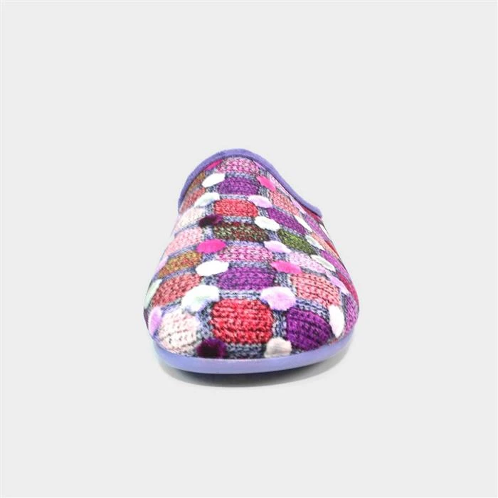 Lunar Crackle Womens Purple Spotty Mule Slipper
