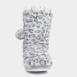 The Slipper Company Womens Grey Leopard Bootie