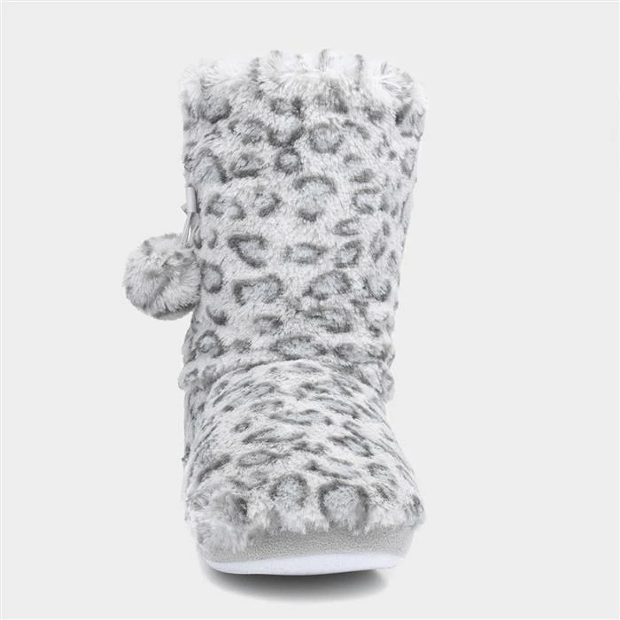The Slipper Company Womens Grey Leopard Bootie