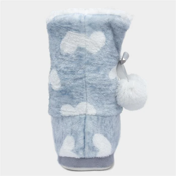 The Slipper Company Womens Blue Hearts Bootie - Image 3