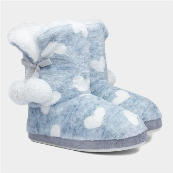 The Slipper Company Womens Blue Hearts Bootie - Image 5