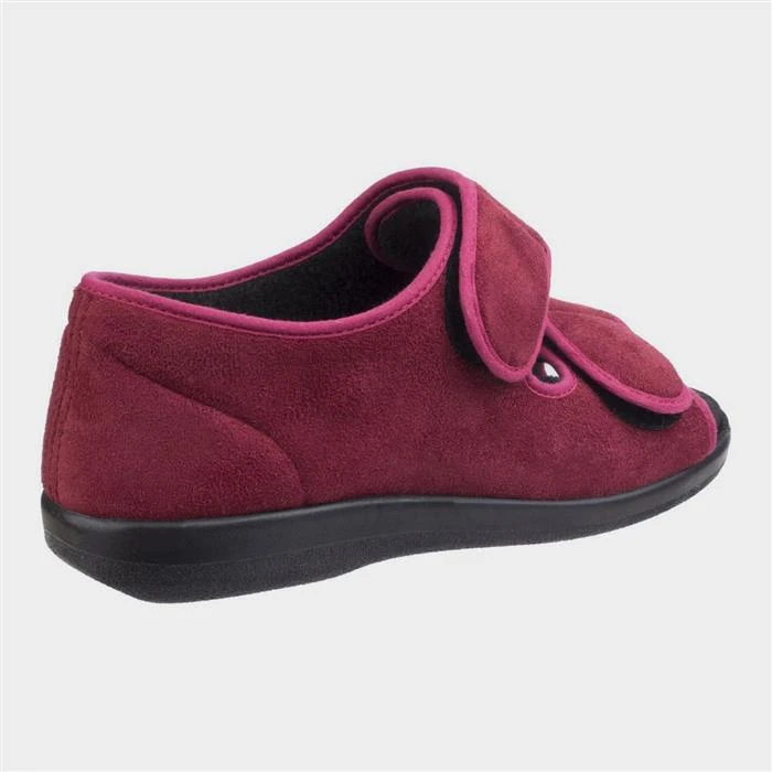 GBS Brompton Womens Red Easy Fasten Slipper - Image 2