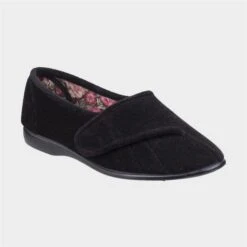 GBS Audrey Womens Black Easy Fasten Slipper
