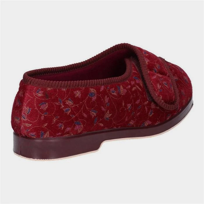 GBS Nola Womens Red Extra Wide Fit Slipper - Image 2