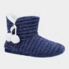 Divaz Saturn Womens Navy Knitted Bootie Slipper