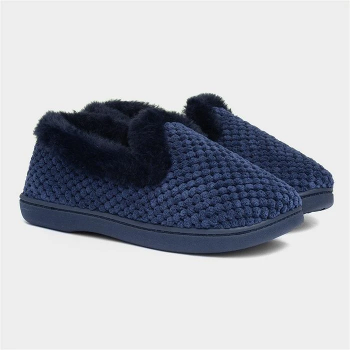 Padders Misha Womens Navy Popcorn Slipper - Image 5