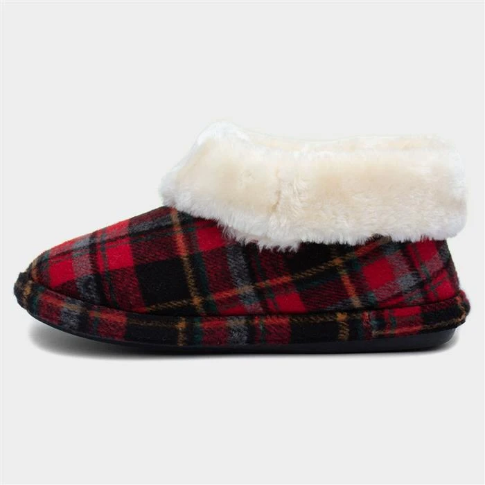 Jo & Joe Glenroyal Womens Red Tartan Bootie - Image 2