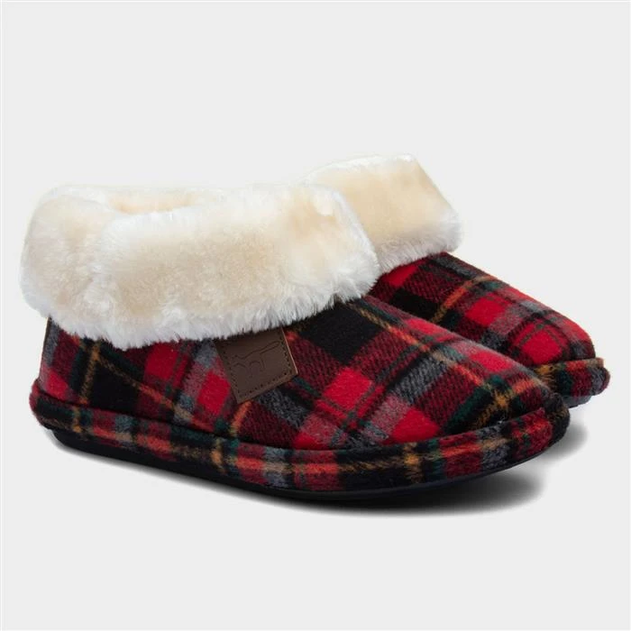 Jo & Joe Glenroyal Womens Red Tartan Bootie - Image 5