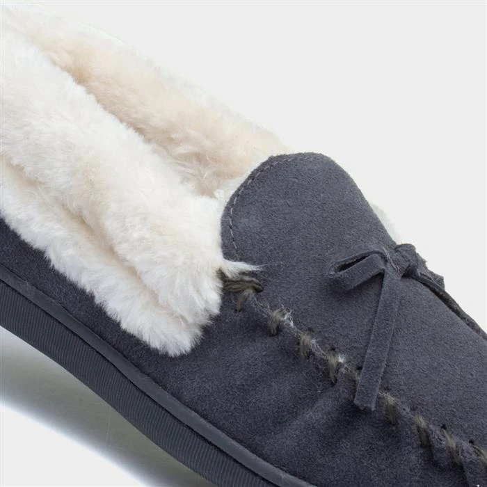 Jo & Joe Mull Womens Grey Suede Slipper - Image 4