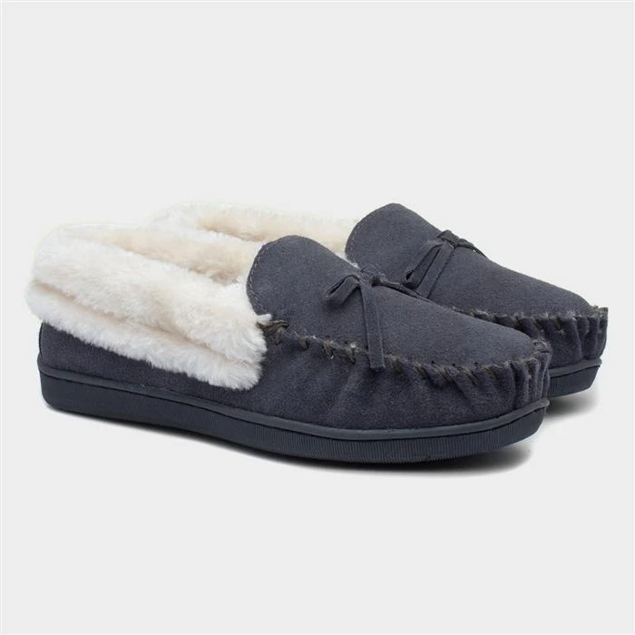 Jo & Joe Mull Womens Grey Suede Slipper - Image 5
