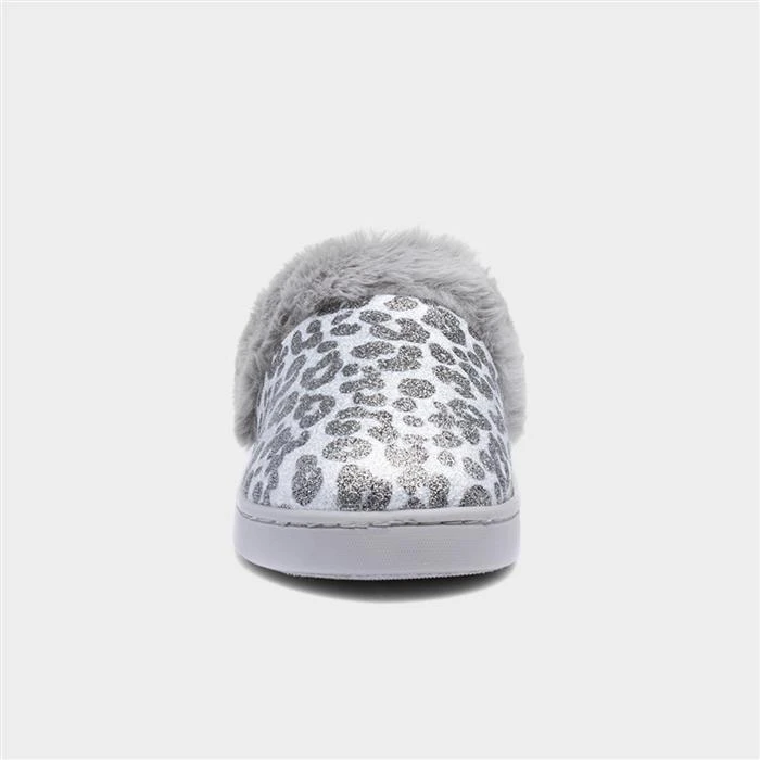 Jo & Joe Lexi Womens Grey Leopard Print Slippers