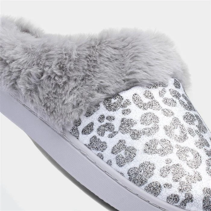 Jo & Joe Lexi Womens Grey Leopard Print Slippers - Image 4