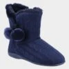 Fleet & Foster Apple Womens Blue Bootie Slipper