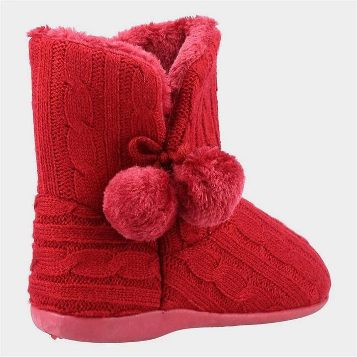 Fleet & Foster Apple Womens Red Bootie Slipper - Image 2