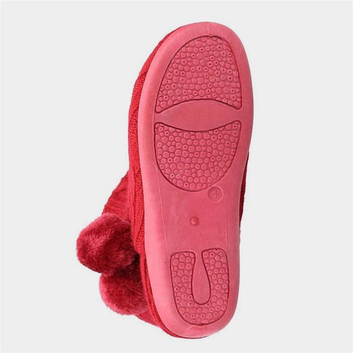 Fleet & Foster Apple Womens Red Bootie Slipper - Image 3