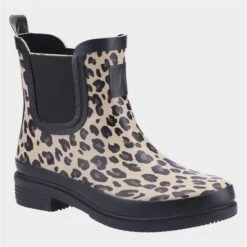 Hush Puppies Minnie Womens Leopard Print Welly