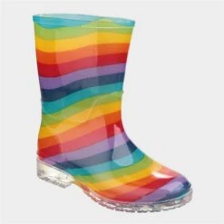 Cotswold PVC Jnr Kids Multi Stripe Welly