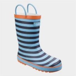 Cotswold Captain Kids Blue Stripy Welly