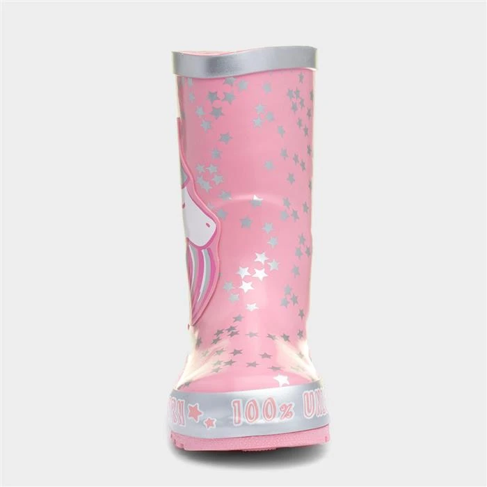 Buckle My Shoe Girls Pink Unicorn Welly