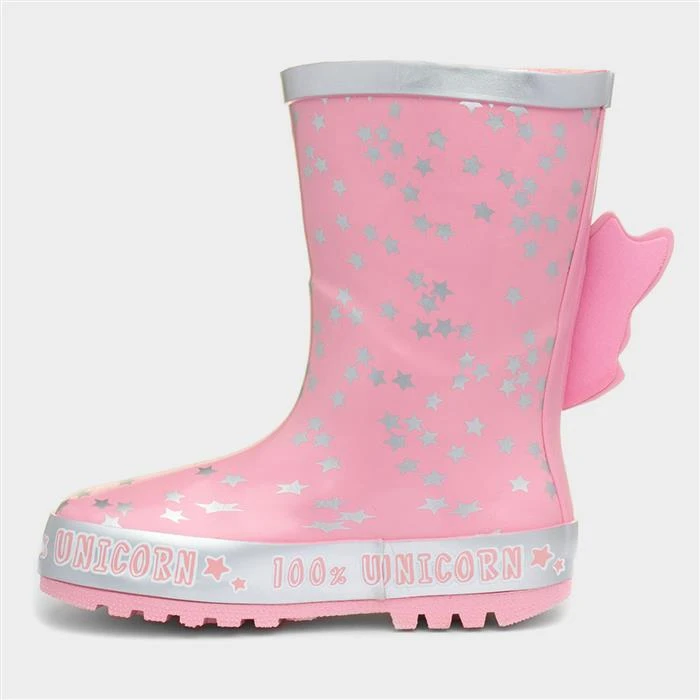Buckle My Shoe Girls Pink Unicorn Welly - Image 2