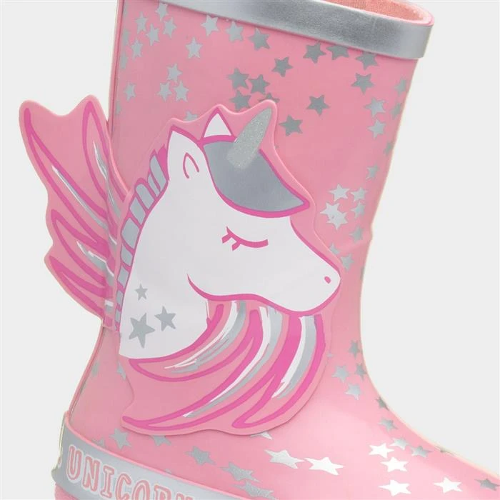 Buckle My Shoe Girls Pink Unicorn Welly - Image 4