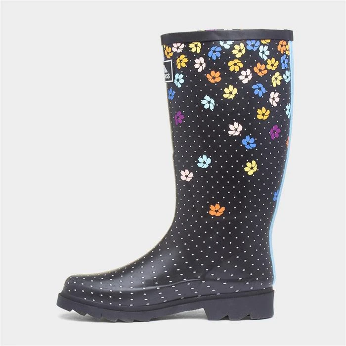 Trespass Samira Womens Black Floral Print Welly - Image 2