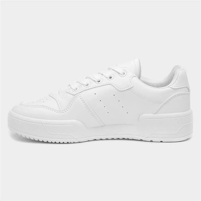 Truffle Oslo Womens White Lace Up Trainer - Image 2